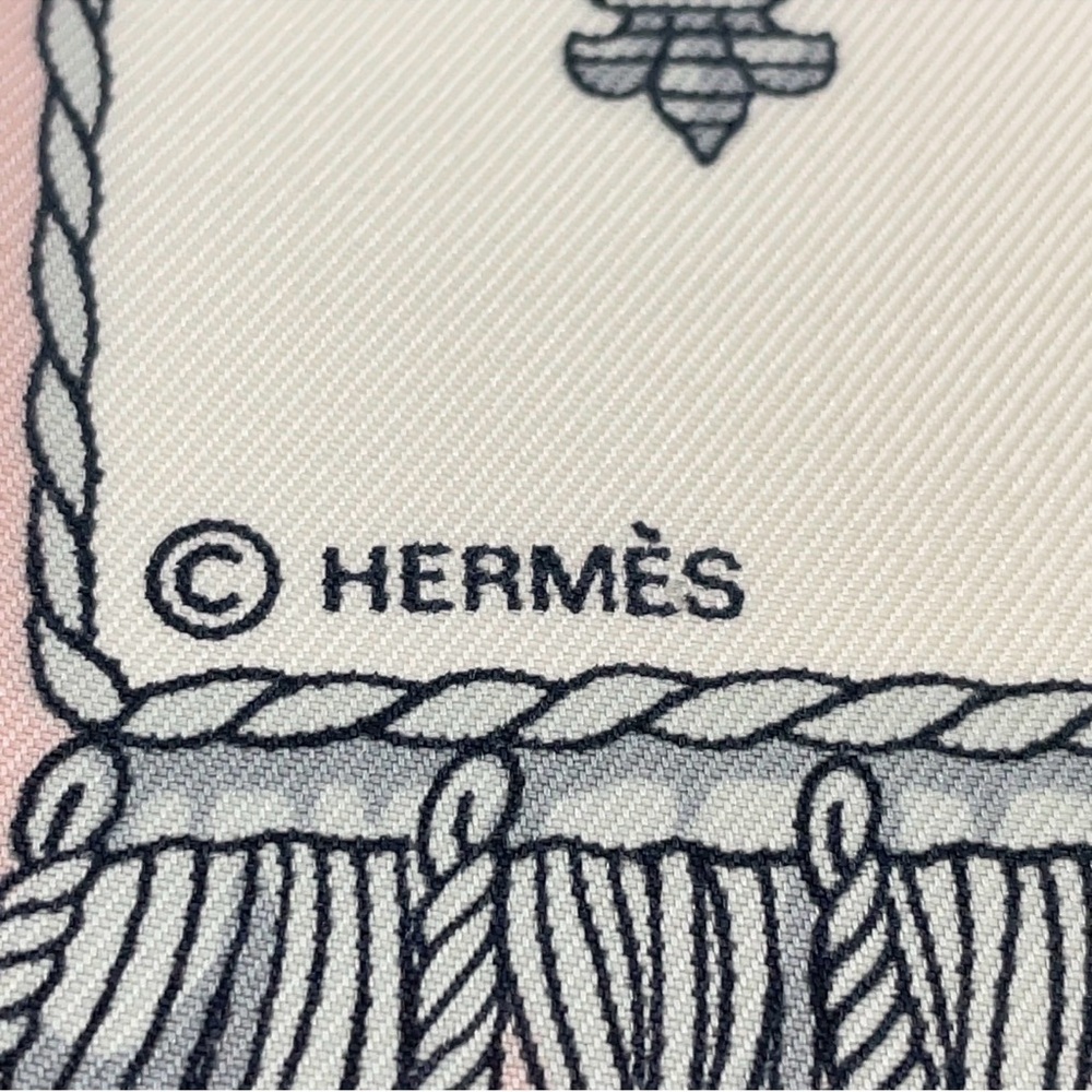 HERMES Vintage Carre 90 Silk Pink “Vue du Carrosse de la Galere la Reale Scarf - Picture 9 of 13